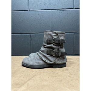 Not Rated Gray Ankle Boots With Buckles Wmns Sz 7.5